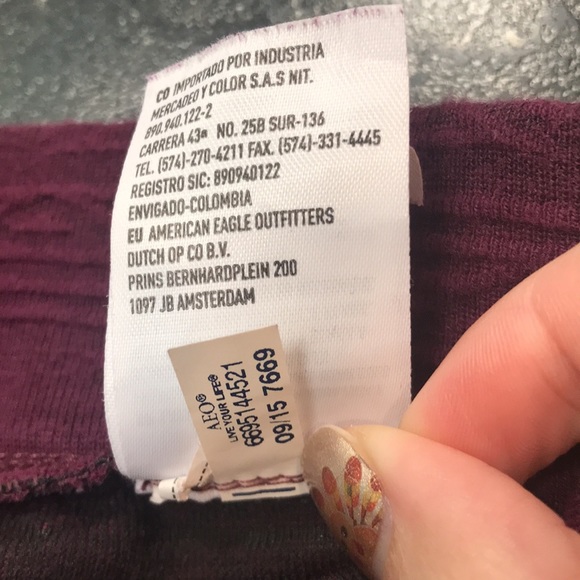 AMERICAN EAGLE OUTFITTERS Burgundy Patterned Leggings Sz. S - Picture 8 of 9
